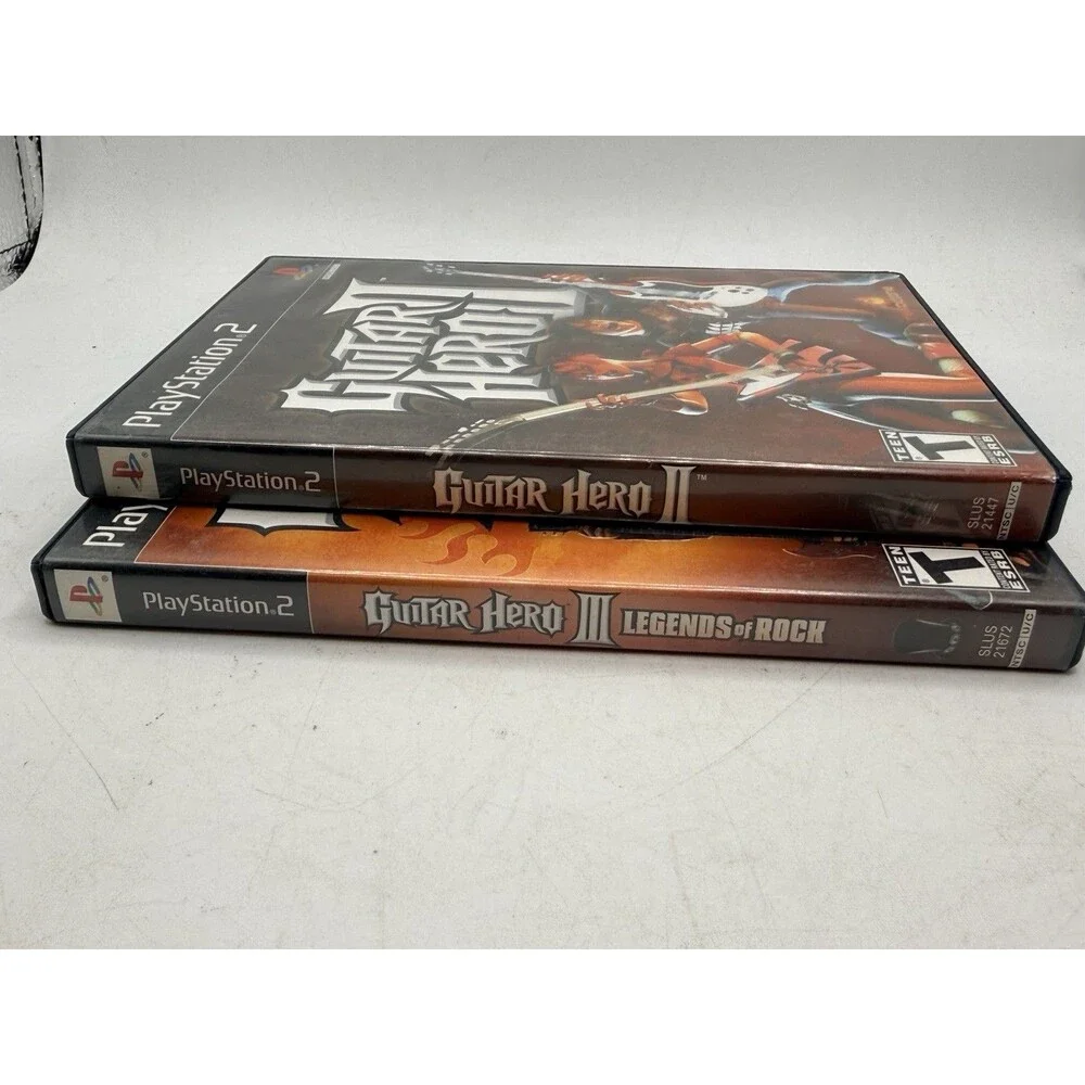 Lot Of 2 : PlayStation 2 Guitar Hero II & III Legend Of Rock Video Game 2 3